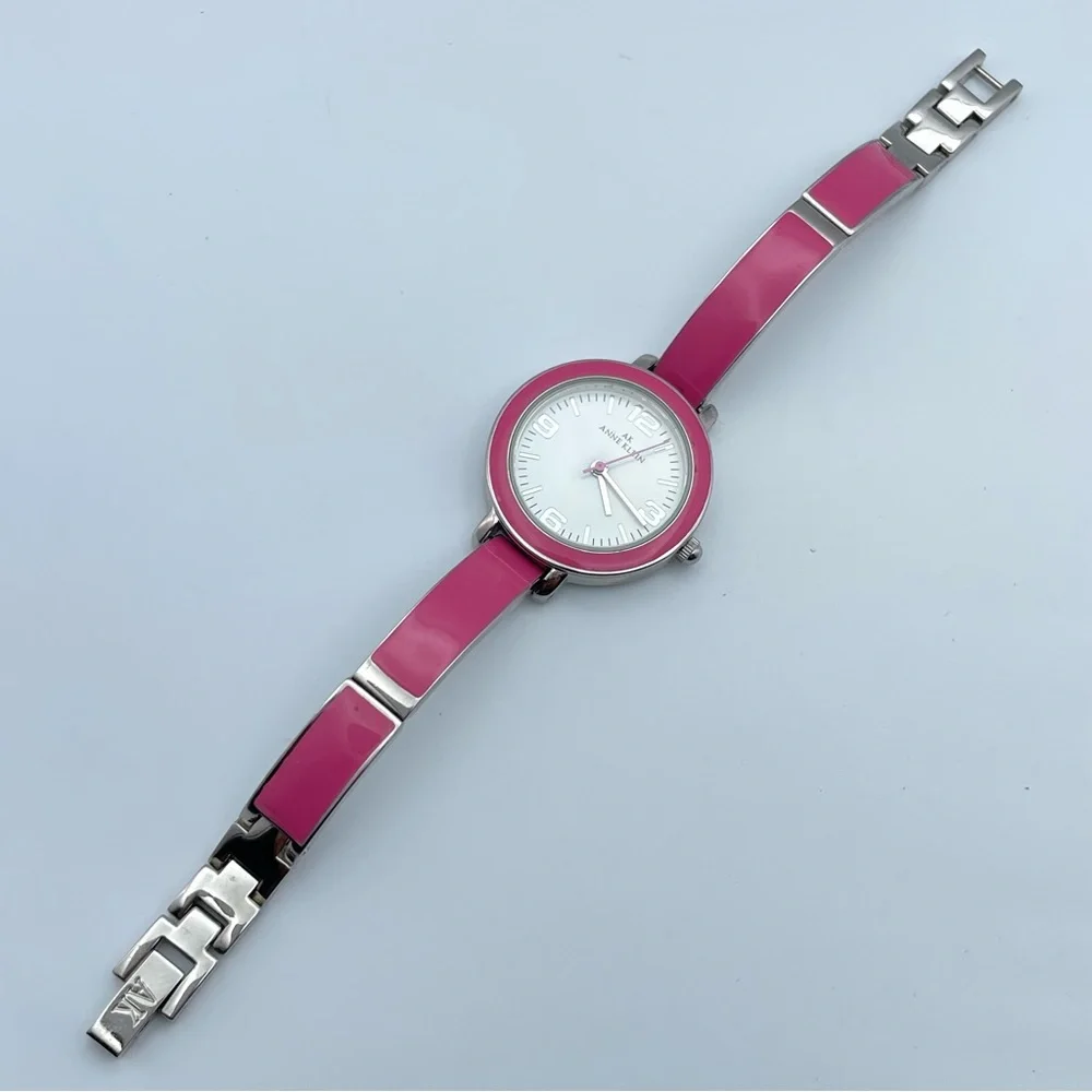 Anne Klein Pink Enamel Bangle Watch AK/10/9035 – New Battery